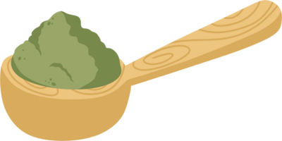 green tea spoon illustration png