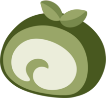 matcha roll cake illustration png