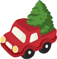 Christmas car cartoon illustration png