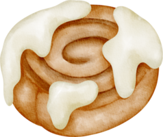 watercolor autumn Cinnamon Roll png