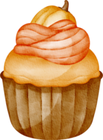 Aquarell Herbst Cupcake png