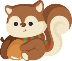 cute squirrel cartoon autumn png