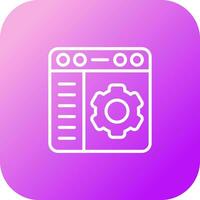 icono de vector de configuración del navegador