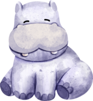 watercolor animal hippo png