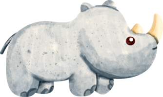 aquarelle animal rhinocéros png