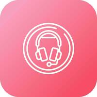 Headphones with Microphone Vector Icon