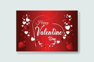 Happy valentines day elegant background with hearts design vector