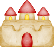 watercolor sand castle clip art png