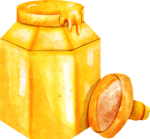 watercolor honey jar png