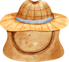 watercolor farmer hat png