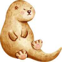 Aquarell Tier Otter png