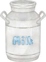 watercolor farm milk bucket png