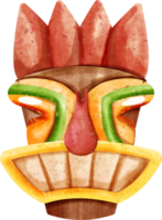 watercolor summer tiki mask png