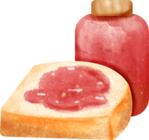 Aquarell Brot mit Marmelade png
