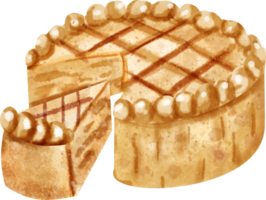 watercolor pie dessert png
