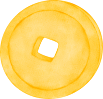 acuarela oro moneda png