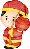 waterverf schattig Chinese jongen png