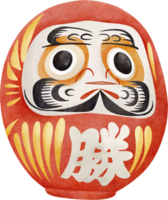 vattenfärg japansk daruma png