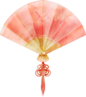 watercolor chinese fan png