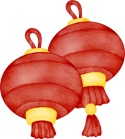 watercolor chinese lantern png