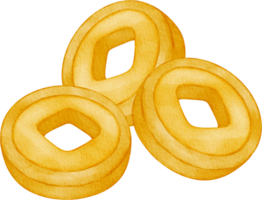 waterverf goud munt png