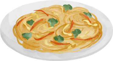 watercolor japanese food Yakisoba png