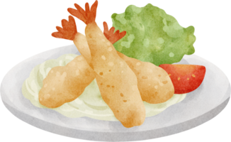 aquarelle Japonais nourriture tempura png