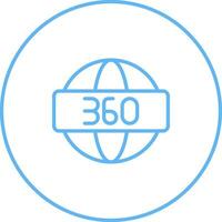 Icono de vector de 360 grados