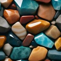 AI generated close-up of shiny natural stone with bright colors,wallpaper photo