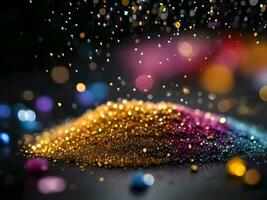 AI generated colorful glitter texture, glitter background, wallpaper photo