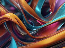 AI generated colorful futuristic abstract background, 3d Rendering photo