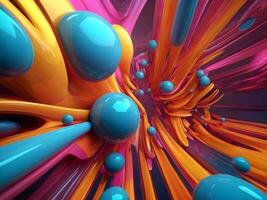 AI generated colorful futuristic abstract background, 3d Rendering photo