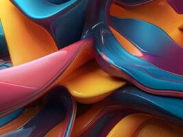 AI generated colorful futuristic abstract background, 3d Rendering photo