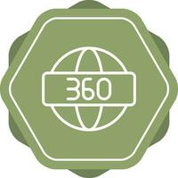 Icono de vector de 360 grados