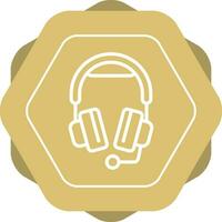 Headphones with Microphone Vector Icon