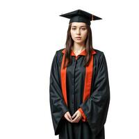 AI generated Youthful Student Girl on White Background photo