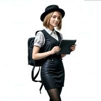 AI generated A beautiful student girl dressed beautifully photo