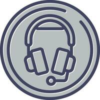 Headphones with Microphone Vector Icon