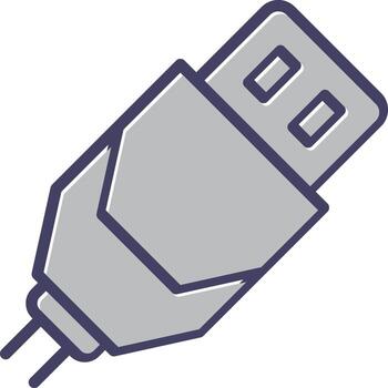 icono de vector de cable usb
