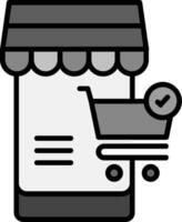 icono de vector de tienda en línea