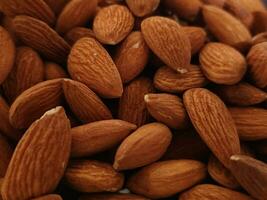 A top view brown almonds photo