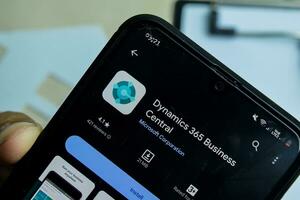 Dynamics 365 Business Central application on Smartphone screen. Dynamic 365 is a freeware web browser developed by Microsoft Corporation. Bekasi, Indonesia, Januay 22, 2024 photo