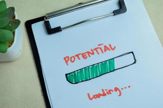 Concept of Potential Loading write on paperwork isolated on wooden background. photo