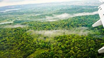 aéreo ver de el río en el riau islas foto