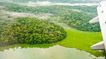 aéreo ver de el río en el riau islas foto