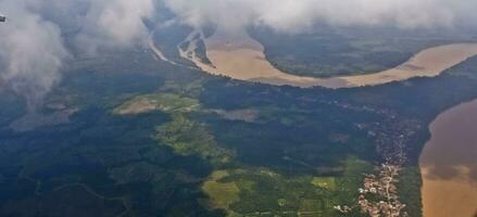 aerial view of the river in Jambi photo