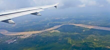 aerial view of the river in Jambi photo