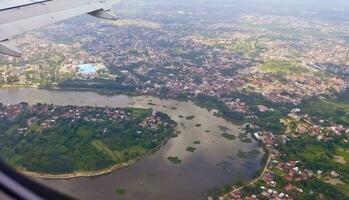 aerial view of the river in Jambi photo