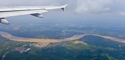 aerial view of the river in Jambi photo