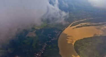 aerial view of the river in Jambi photo